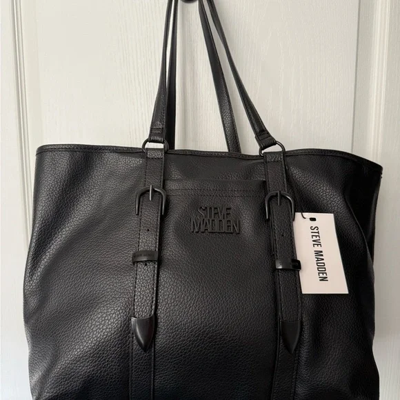 Steve Madden Black Tote Bag - Picture 2 of 9